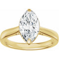 Bezel Set Marquise Diamond Ring  - 2 Carat Lab Grown 14KT Yellow Gold Ring
