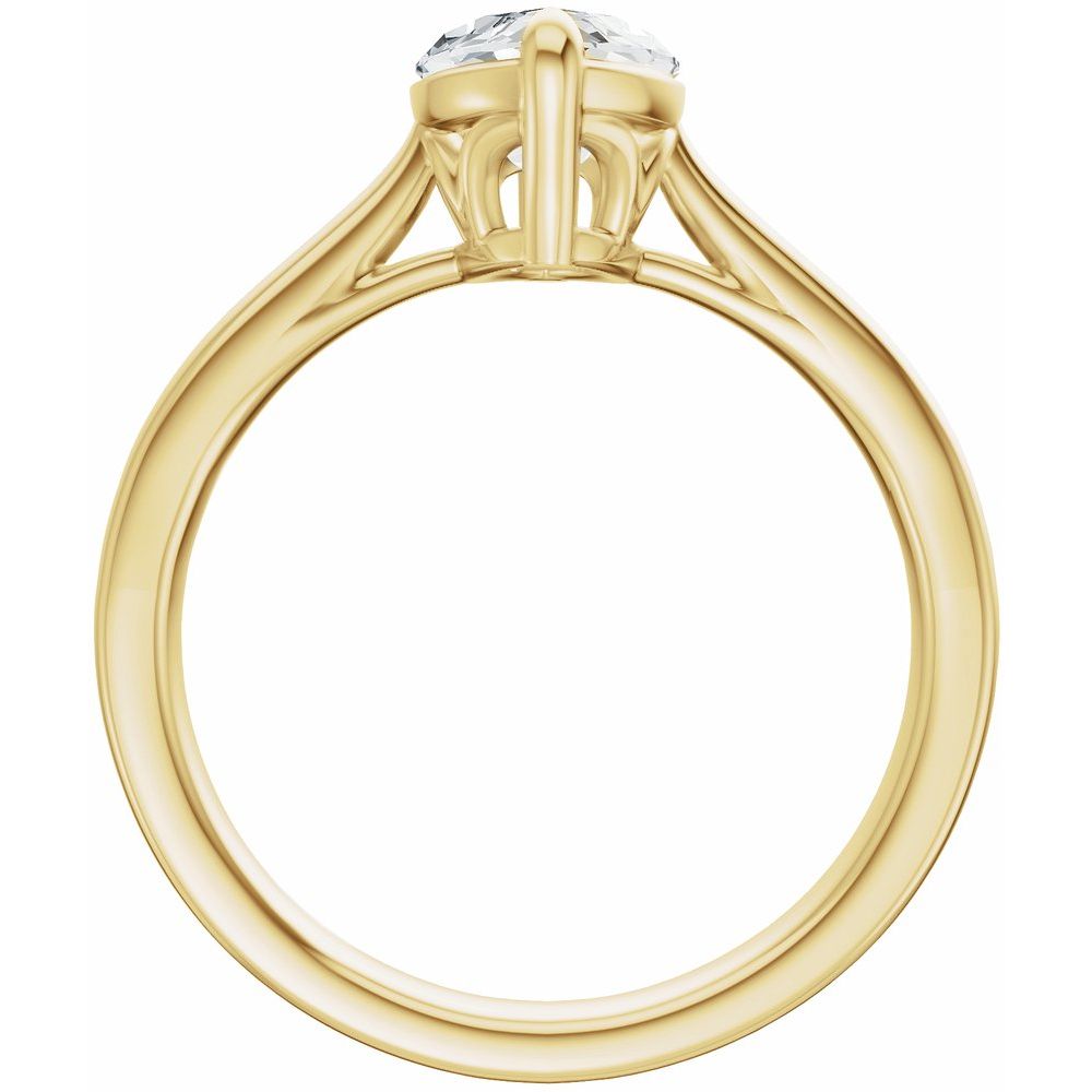 Bezel Set Marquise Diamond Ring  - 2 Carat Lab Grown 14KT Yellow Gold Ring