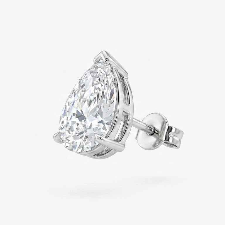 Signature Pear Diamond Studs - Lab Grown 14KT WHITE GOLD