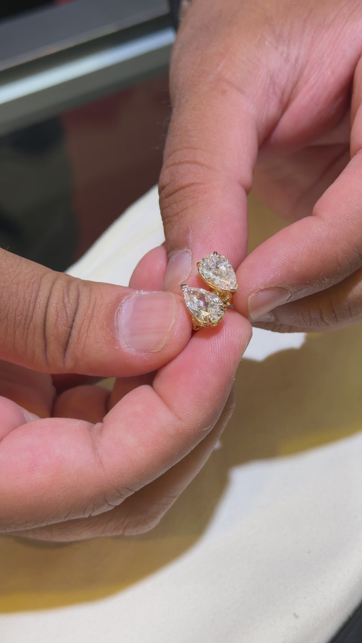 Signature Pear Diamond Studs - Lab Grown 14KT YELLOW GOLD