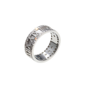 Roman Numeral Ring with Diamond Edges in White Gold | Custom Ring